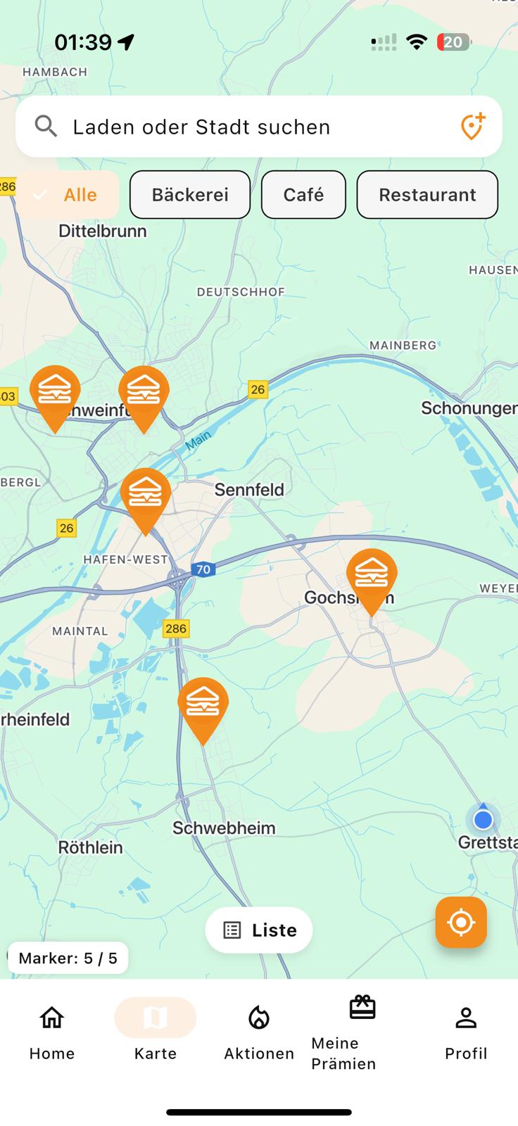 Karte mit teilnehmenden Läden
